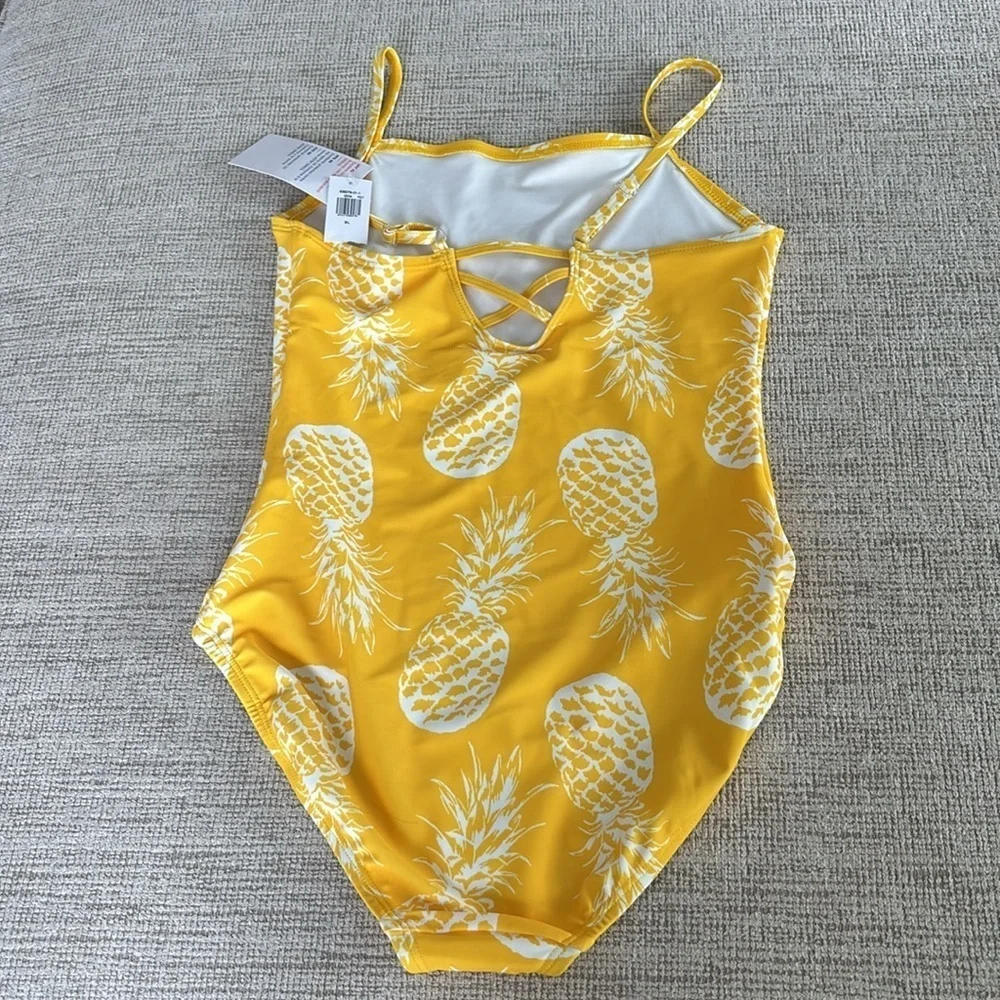 Old Navy pineapple, one piece, bathing suit